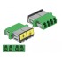 Delock Optical Fiber Coupler with laser protection flip LC Quad female to LC Quad female Single-mode green