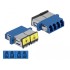 Delock Optical Fiber Coupler with laser protection flip LC Quad female to LC Quad female Single-mode blue