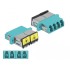Delock Optical Fiber Coupler with laser protection flip LC Quad female to LC Quad female Multi-mode aqua