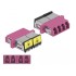 Delock Optical Fiber Coupler with laser protection flip LC Quad female to LC Quad female Multi-mode violet