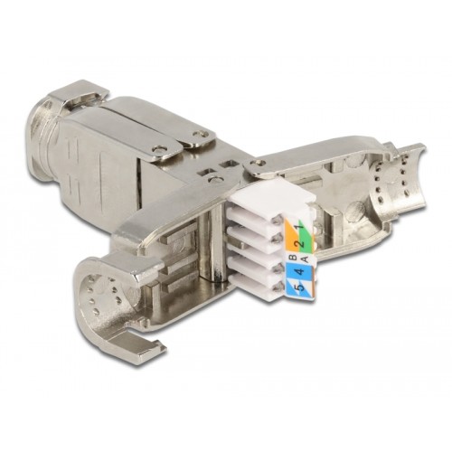 Delock Coupler for network cable Cat.6A STP toolfree