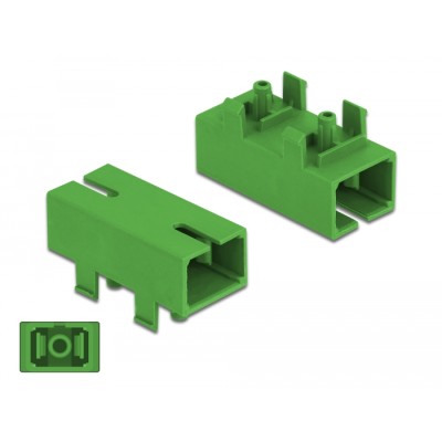 Delock Optic Fiber Coupler for PCB SC Simplex female to SC Simplex female Single-mode green