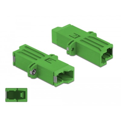 Delock Optic Fiber Coupler E2000 Simplex female to Simplex female Single-mode green