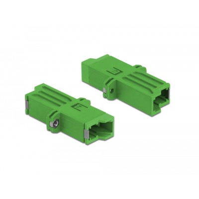 Delock Optic Fiber Coupler E2000 Simplex female to Simplex female Single-mode green 2