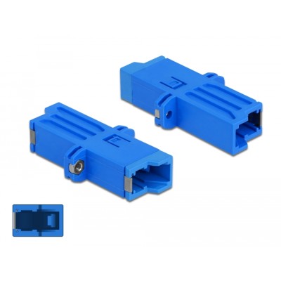 Delock Optic Fiber Coupler E2000 Simplex female to Simplex female Single-mode blue