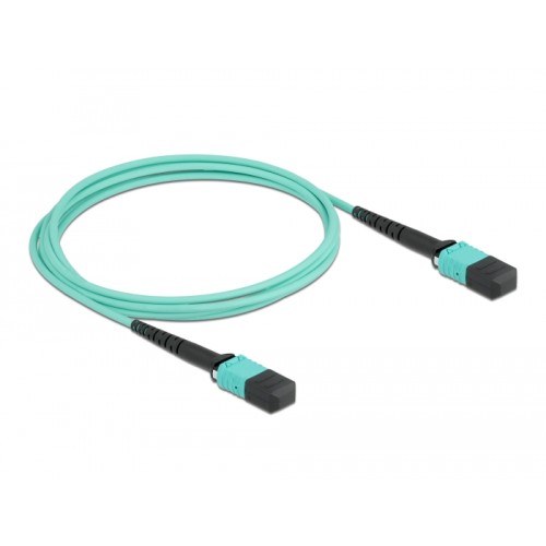 Delock Optical Fiber Cable MPO female to MPO female 12 fibers, polarity B, multi-mode OM4, 50/125 µm, 2 m