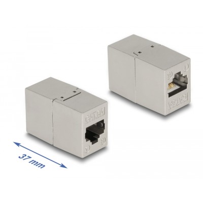 Delock Adapter RJ45 jack to RJ45 jack Cat.6A metal
