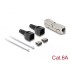 Delock RJ45 Coupler LSA to LSA with strain relief Cat.6A toolfree