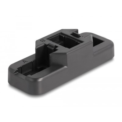 Delock Keystone LSA Set with clip-on holder RJ45 / RJ11 Cat.6 black 2
