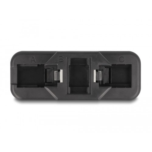 Delock Keystone LSA Set with clip-on holder RJ45 / RJ11 Cat.6 black