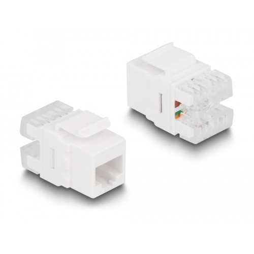 Delock Keystone LSA Set with clip-on holder RJ45 / RJ11 Cat.6 black