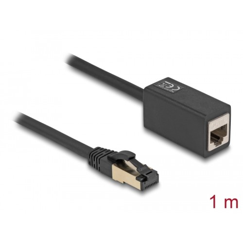 Delock Network Extension Cable RJ45 plug to RJ45 jack Cat.8.1 S/FTP 1 m black