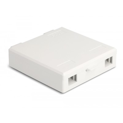 Delock Optical Fiber Connection Box for wall mounting for 2 x SC Simplex or LC Duplex white