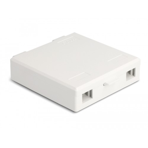 Delock Optical Fiber Connection Box for wall mounting for 2 x SC Simplex or LC Duplex white