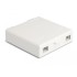 Delock Optical Fiber Connection Box for wall mounting for 2 x SC Simplex or LC Duplex white