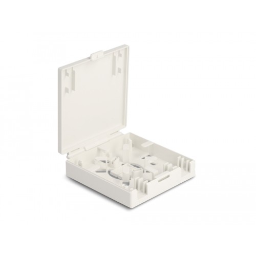 Delock Optical Fiber Connection Box for wall mounting for 2 x SC Simplex or LC Duplex white
