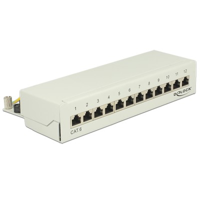 Delock Desktop Patch Panel 12 Port Cat.6 grey