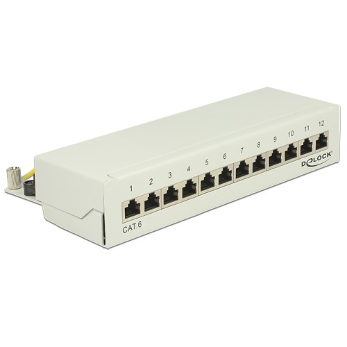 Delock Desktop Patch Panel 12 Port Cat.6 grey