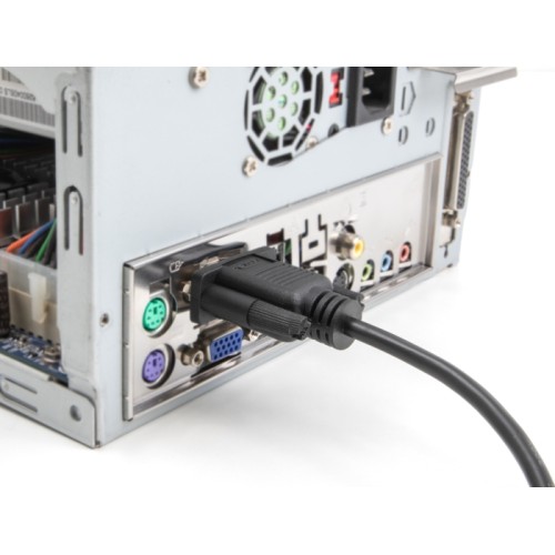 Delock RS-232 Cable Serial D-Sub9 male to female with narrow plug housing 1 m