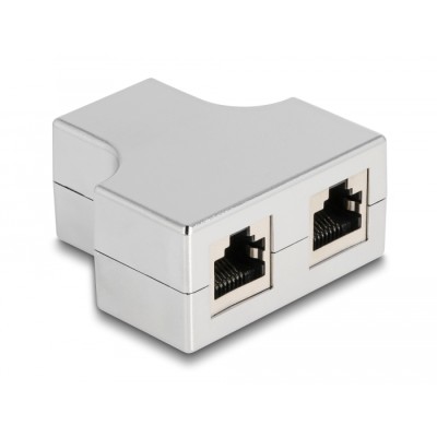Delock RJ45 Splitter / T Adapter 1 x RJ45 jack to 2 x RJ45 jack Cat.5e STP 2