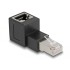Delock RJ45 plug to RJ45 jack Adapter Cat.6A 90° upwards angled