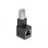 Delock RJ45 plug to RJ45 jack Adapter Cat.6A 90° downwards angled