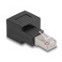 Delock RJ45 plug to RJ45 jack Adapter Cat.6A 90° right angled