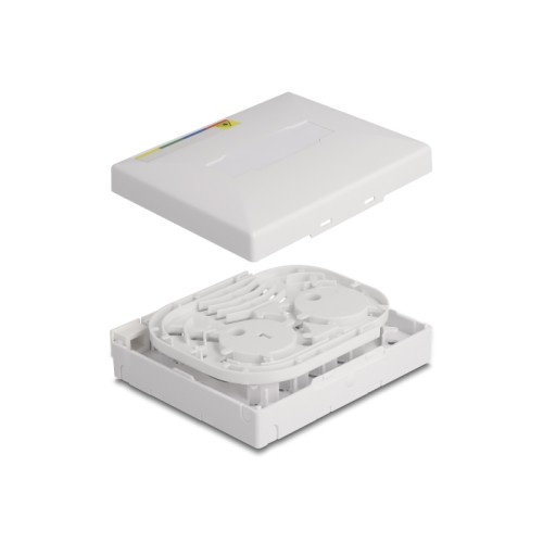 Delock Optical Fiber Connection Box FTTH for wall mounting for 4 x SC Simplex or LC Duplex white
