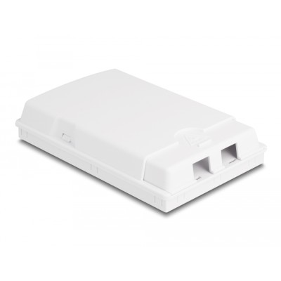 Delock Optical Fiber Connection Box for wall mounting for 2 x SC Simplex or LC Duplex white
