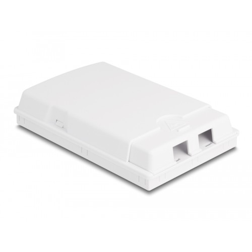 Delock Optical Fiber Connection Box for wall mounting for 2 x SC Simplex or LC Duplex white