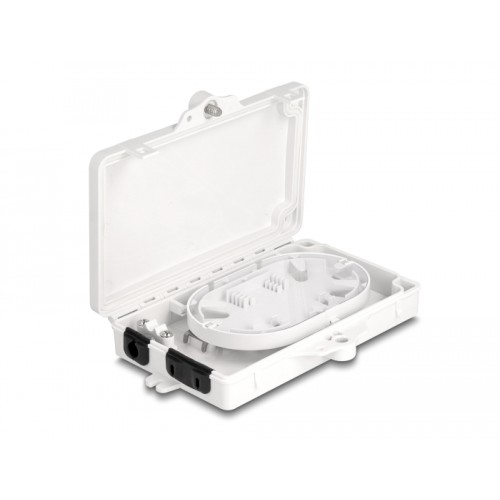 Delock Fiber Optic Distribution Box for indoor and outdoor IP65 waterproof lockable 2 port white