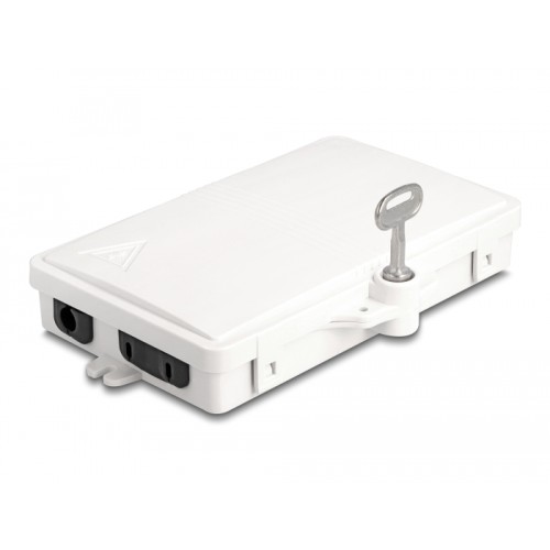 Delock Fiber Optic Distribution Box for indoor and outdoor IP65 waterproof lockable 2 port white