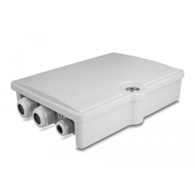 Delock Fiber Optic Distribution Box for indoor and outdoor IP55 waterproof lockable 6 port grey 2