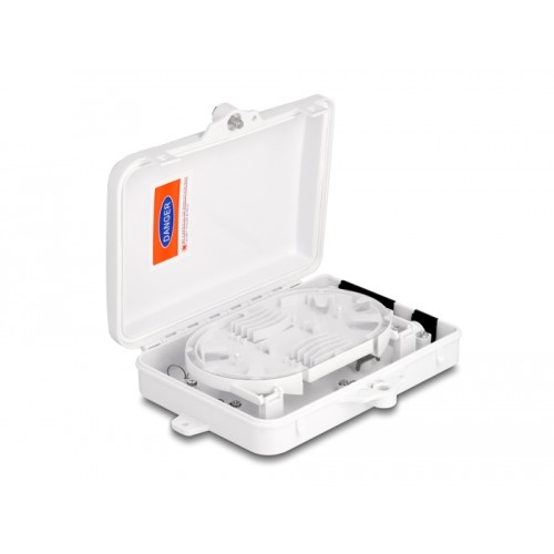 Delock Fiber Optic Distribution Box for indoor and outdoor IP65 waterproof lockable 6 port white