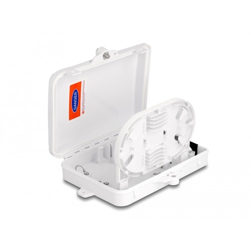 Delock Fiber Optic Distribution Box for indoor and outdoor IP65 waterproof lockable 6 port white
