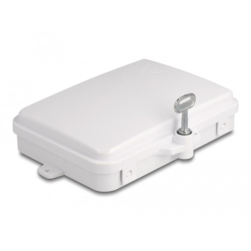 Delock Fiber Optic Distribution Box for indoor and outdoor IP65 waterproof lockable 6 port white