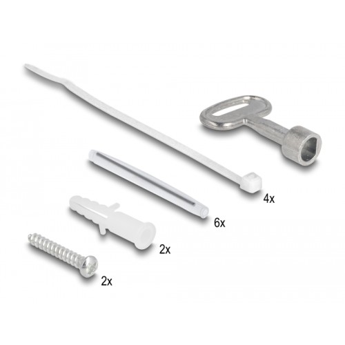 Delock Fiber Optic Distribution Box for indoor and outdoor IP65 waterproof lockable 6 port white