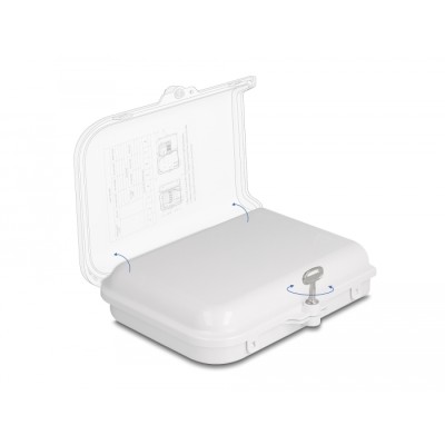 Delock Fiber Optic Distribution Box for indoor and outdoor IP65 waterproof lockable 8 port white