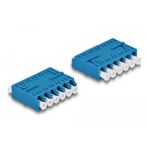 Delock Optical Fiber Coupler HD LC Hexaplex female to LC Hexaplex female blue