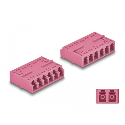 Delock Optical Fiber Coupler HD LC Hexaplex female to LC Hexaplex female violet