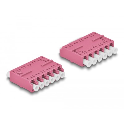 Delock Optical Fiber Coupler HD LC Hexaplex female to LC Hexaplex female violet 2
