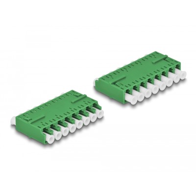 Delock Optical Fiber Coupler HD LC Octuplex female to LC Octuplex female green 2