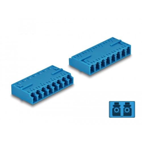 Delock Optical Fiber Coupler HD LC Octuplex female to LC Octuplex female blue