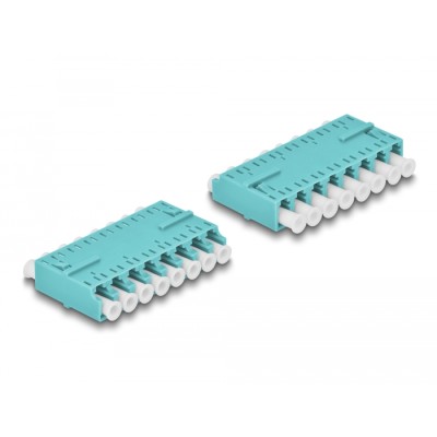 Delock Optical Fiber Coupler HD LC Octuplex female to LC Octuplex female aqua 2