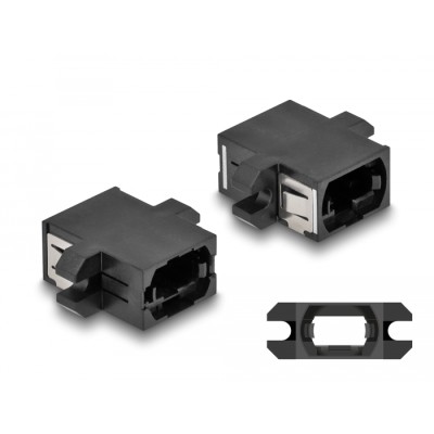 Delock Optical Fiber Coupler MPO female to MPO female black