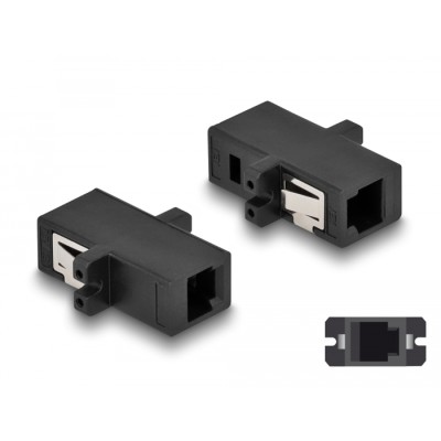 Delock Optical Fiber Coupler MTRJ female to MTRJ female black