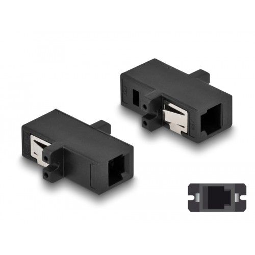 Delock Optical Fiber Coupler MTRJ female to MTRJ female black