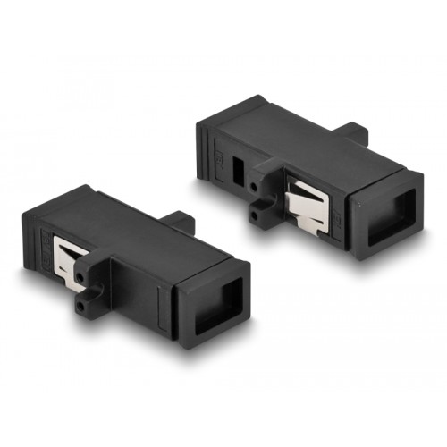 Delock Optical Fiber Coupler MTRJ female to MTRJ female black