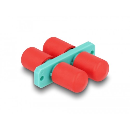 Delock Optical Fiber Coupler ST Duplex female to ST Duplex female aqua