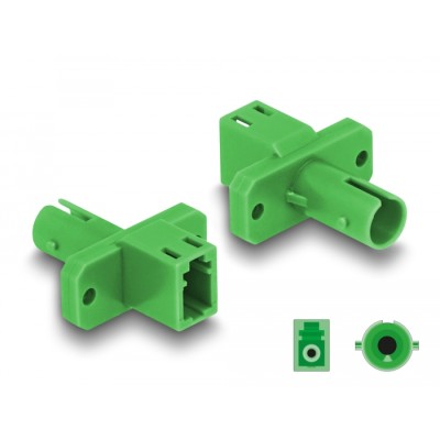 Delock Optical Fiber Hybrid Coupler LC Simplex female to ST Simplex female green